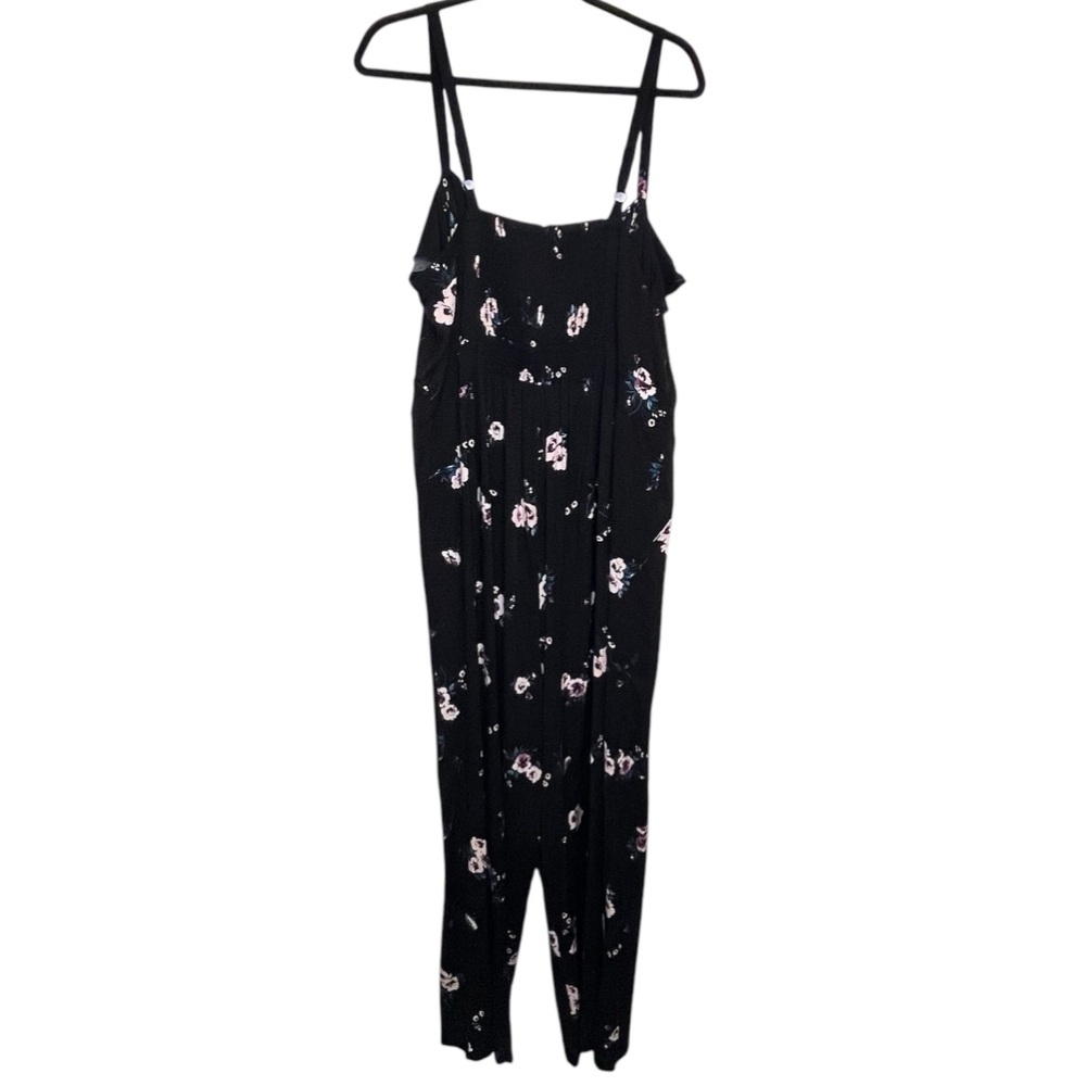 Torrid Black Floral Wide Leg Ruffle Jumpsuit Romantic, Feminine, Cottagecore NWT - Picture 6 of 10